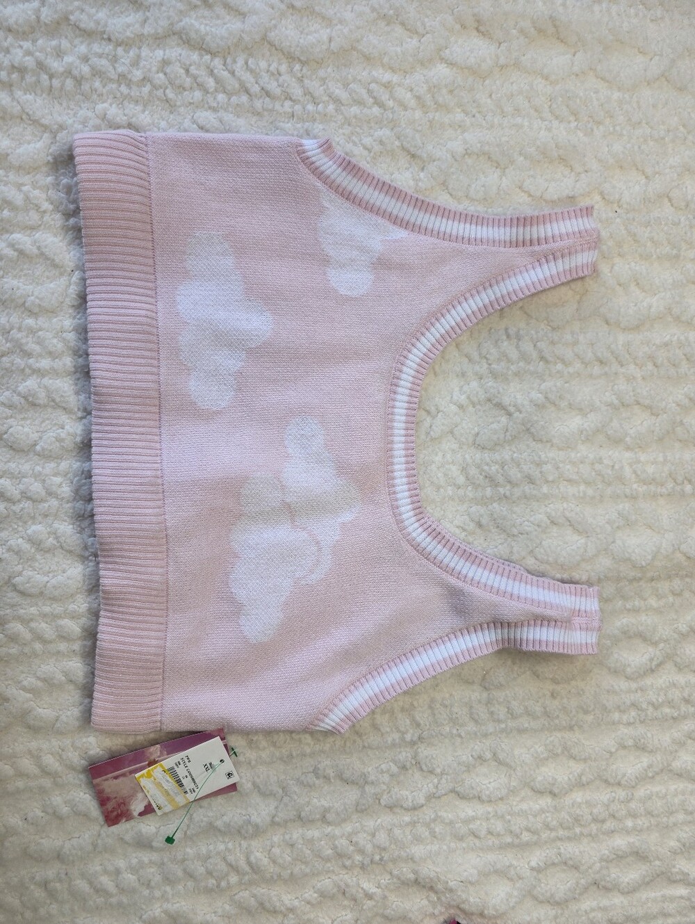 Megan Moroney Cloud 9 Pink Cloud Knit Crop Tank Top NWT XXL